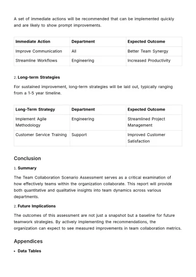 Free Team Collaboration Scenario Assessment HR Template to Edit Online
