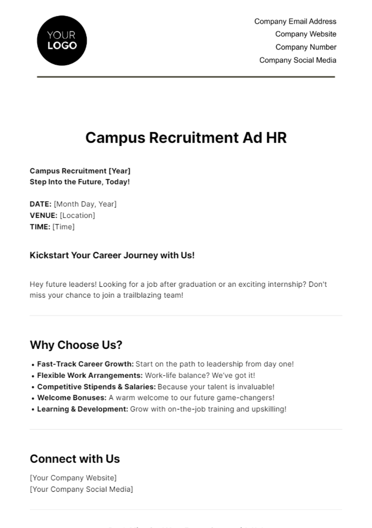 Employee Recruitment Ad HR Template