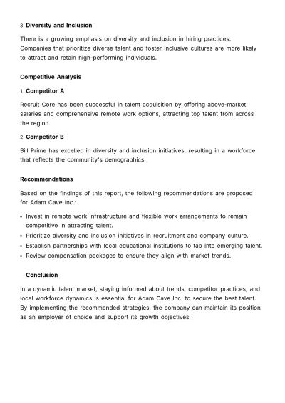 Free Talent Market Analysis Report HR Template to Edit Online