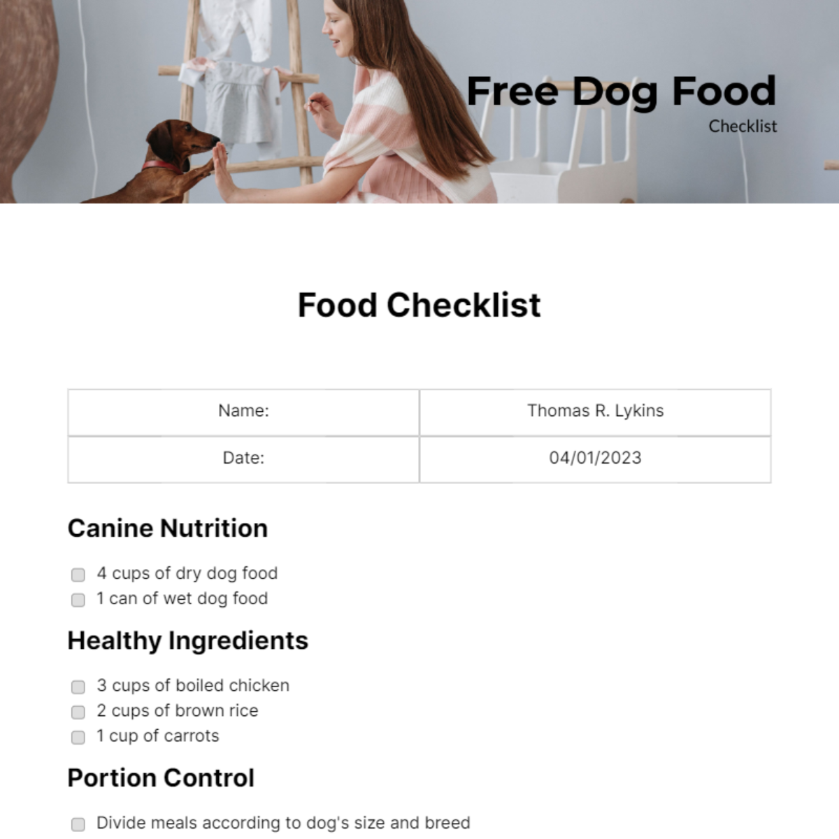 FREE Food Checklist Templates & Examples - Edit Online & Download