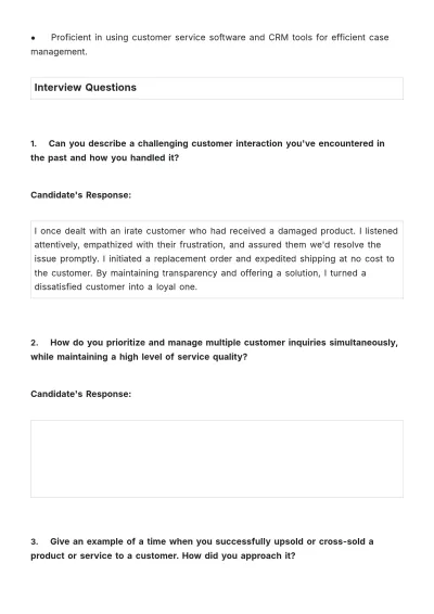 Free Interview Notes HR Template to Edit Online