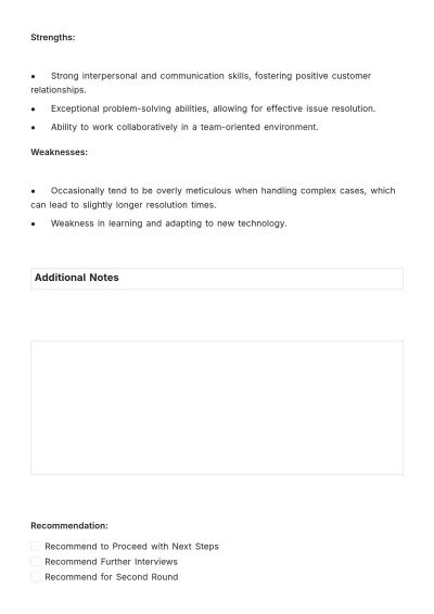 Free Interview Notes HR Template to Edit Online