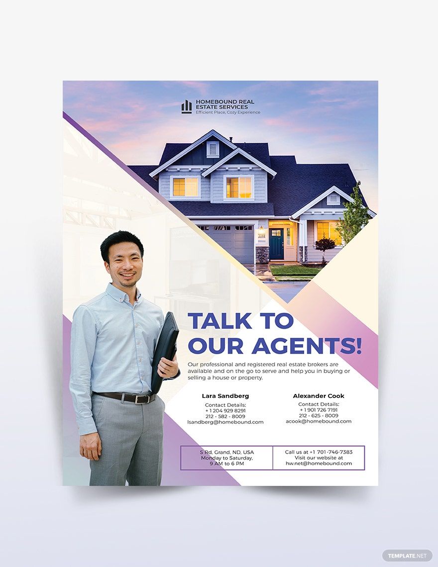 Real Estate Agent Marketing Flyer Template