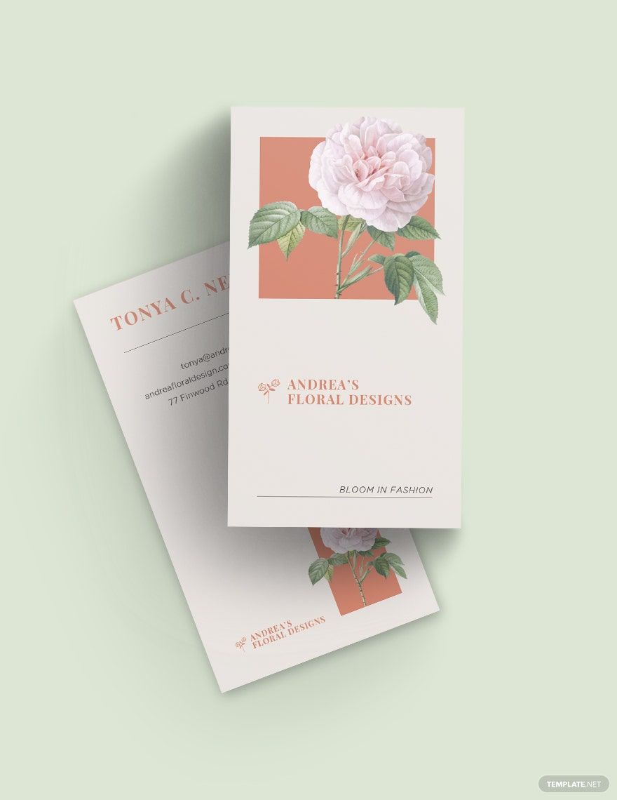 Isabella Floral Business Card Template in Word, Google Docs, Illustrator, PSD, Apple Pages, Publisher