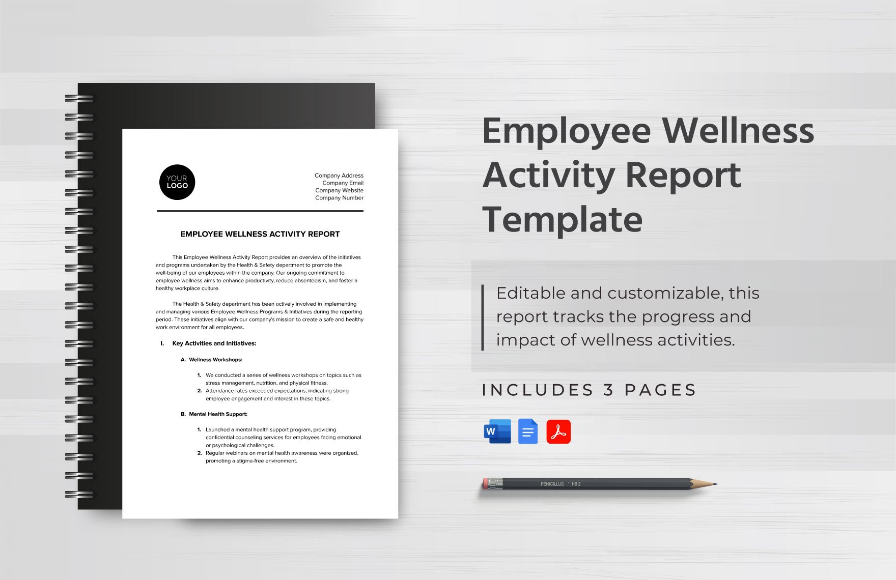 Employee Wellness Activity Report Template