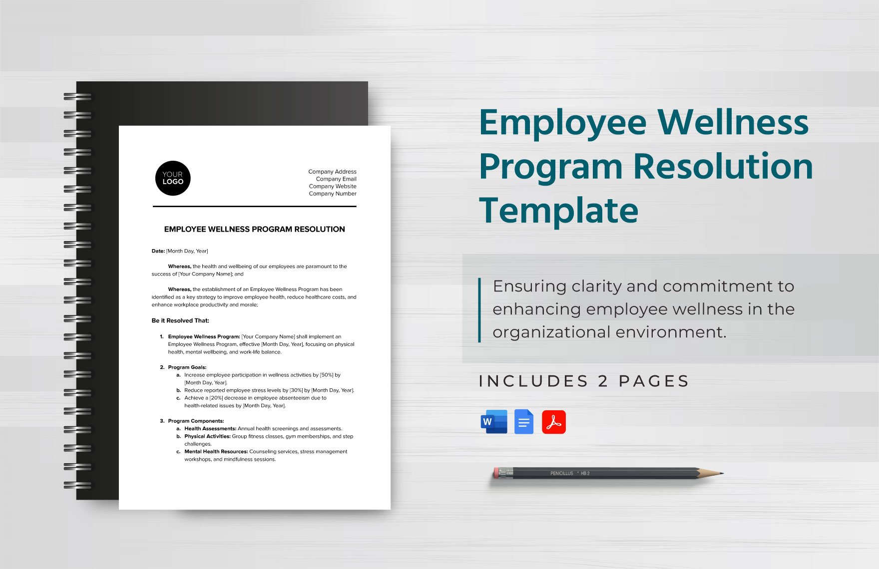 Employee Wellness Program Resolution Template