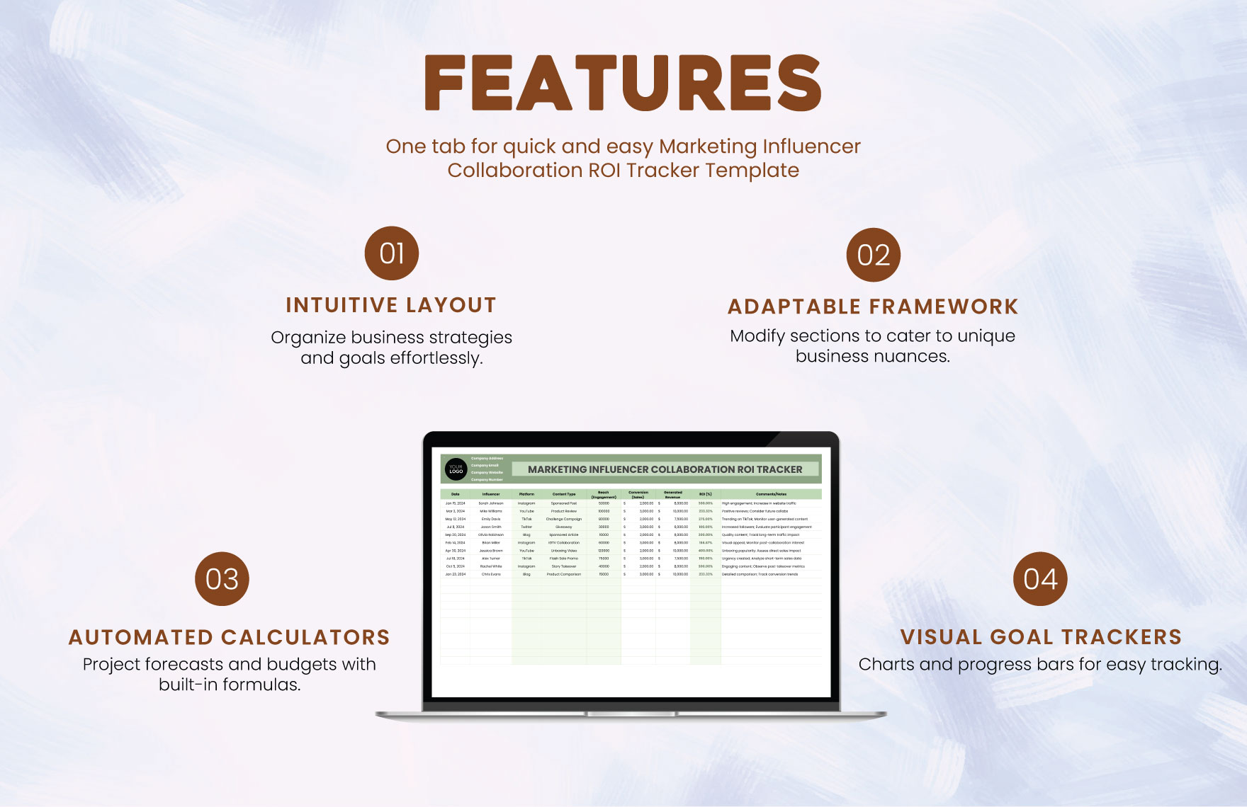 Marketing Influencer Collaboration ROI Tracker Template
