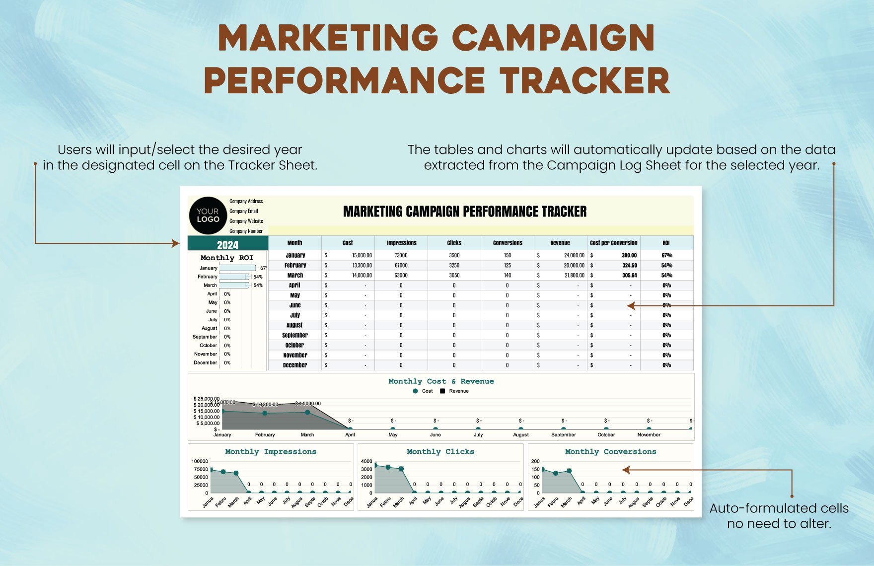 Marketing Campaign Performance Tracker Template