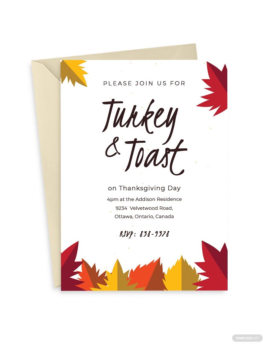 Free Autumn Dinner Party Invitation Template