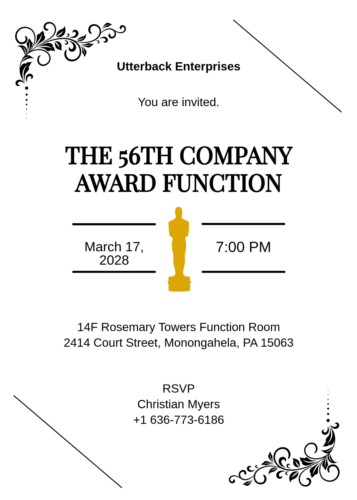 Award Function Invitation Template