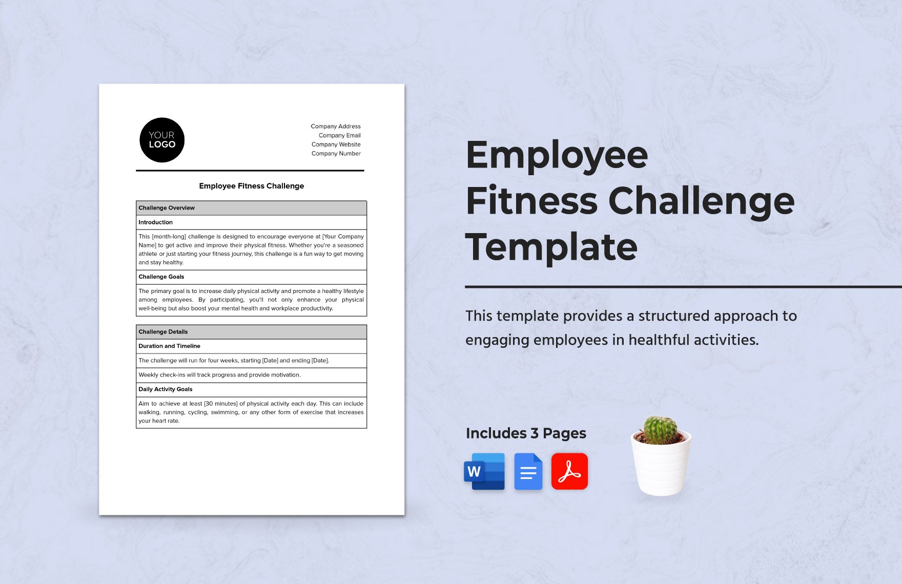 Employee Fitness Challenge Template