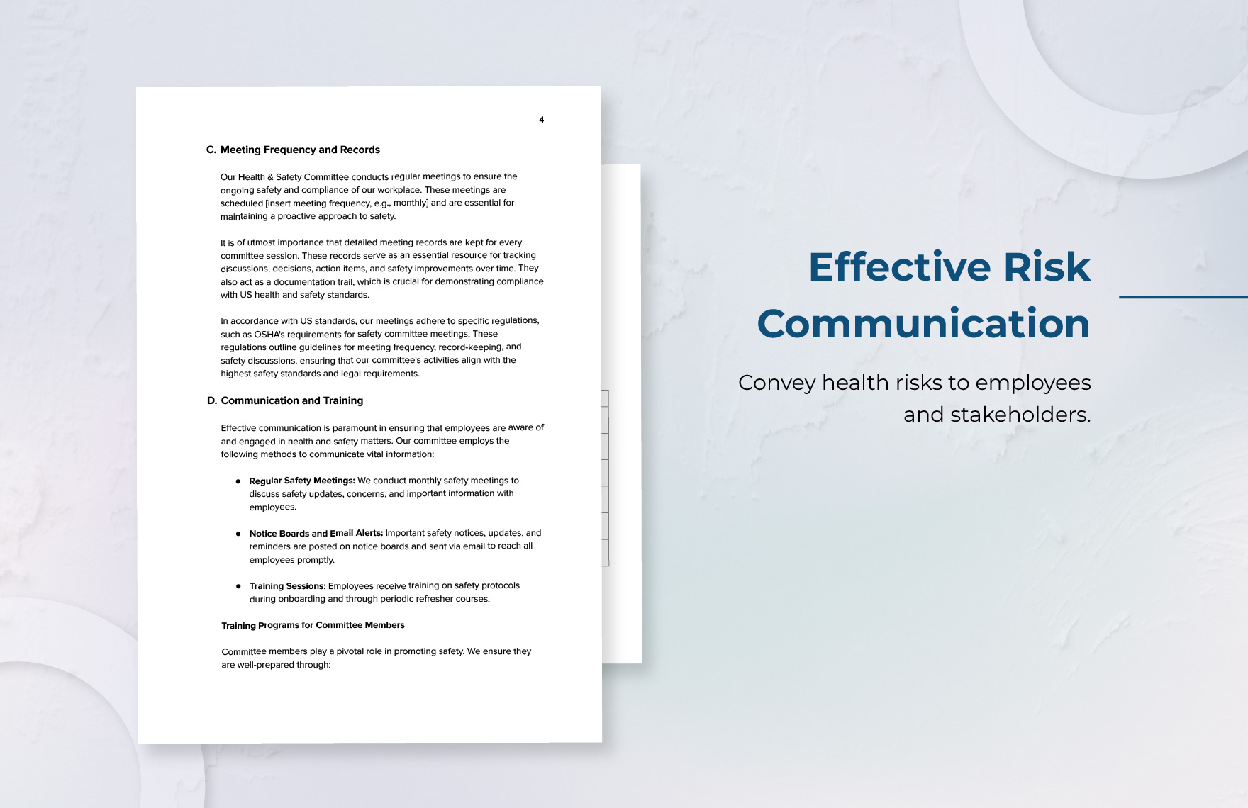 Health & Safety Comprehensive Committee Analysis Template
