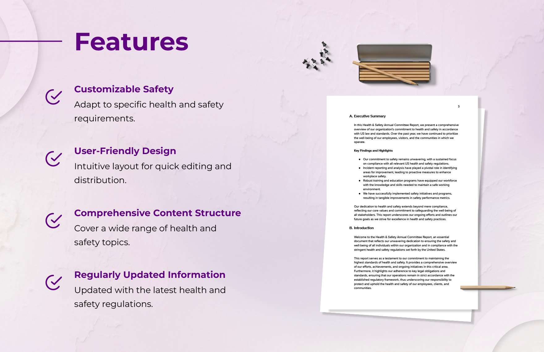 Health Safety Annual Committee Report Template