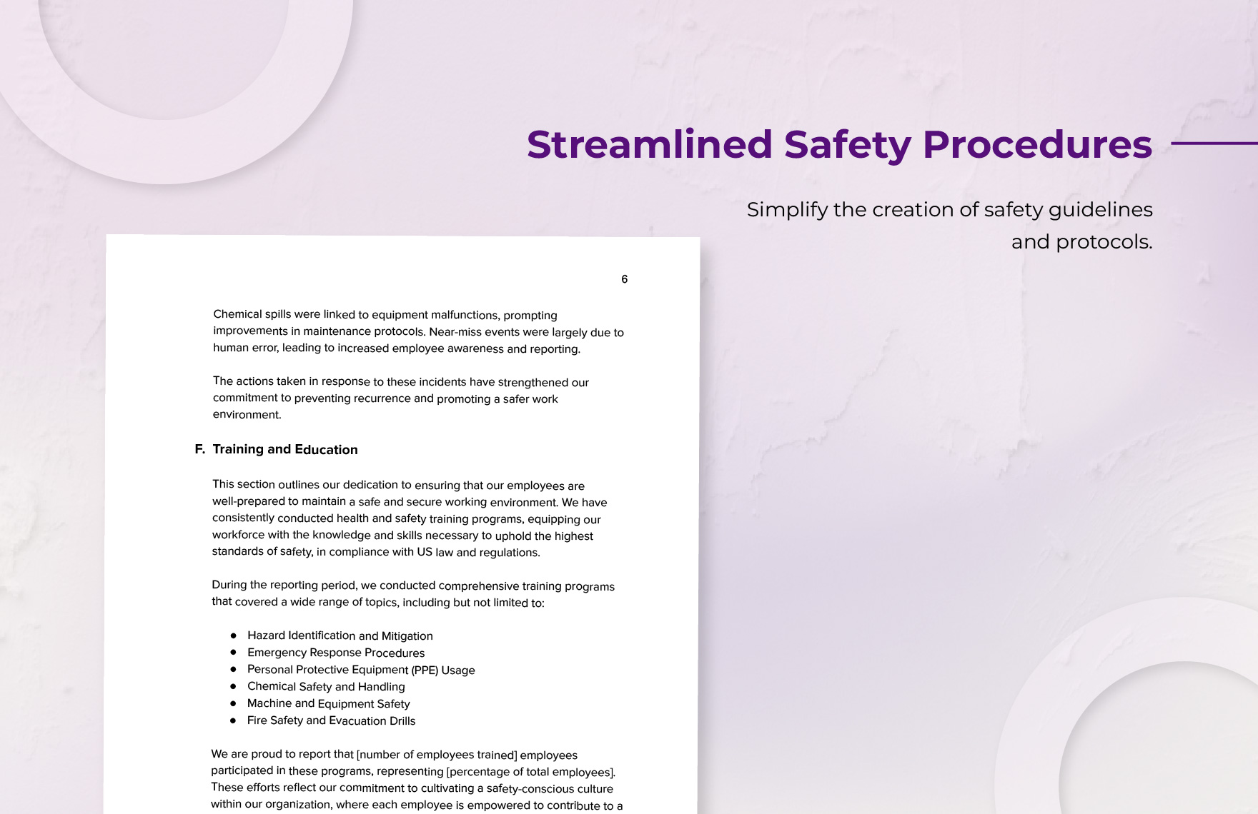Health & Safety Annual Committee Report Template