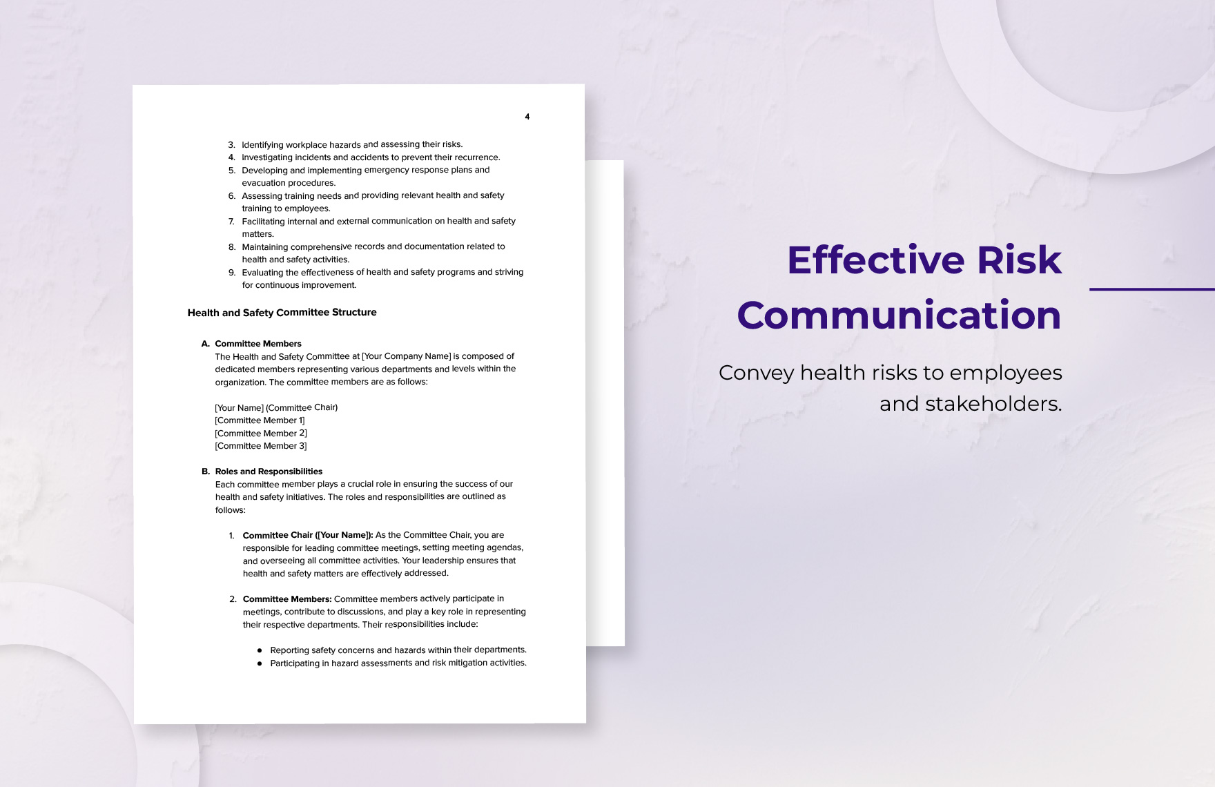 Health & Safety Committee Handbook Template
