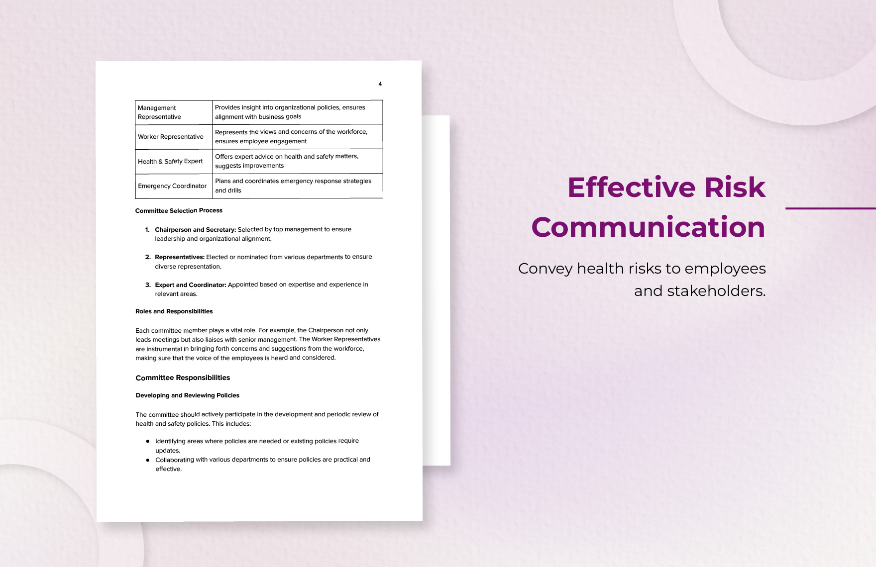 Health & Safety Committee Guide Template
