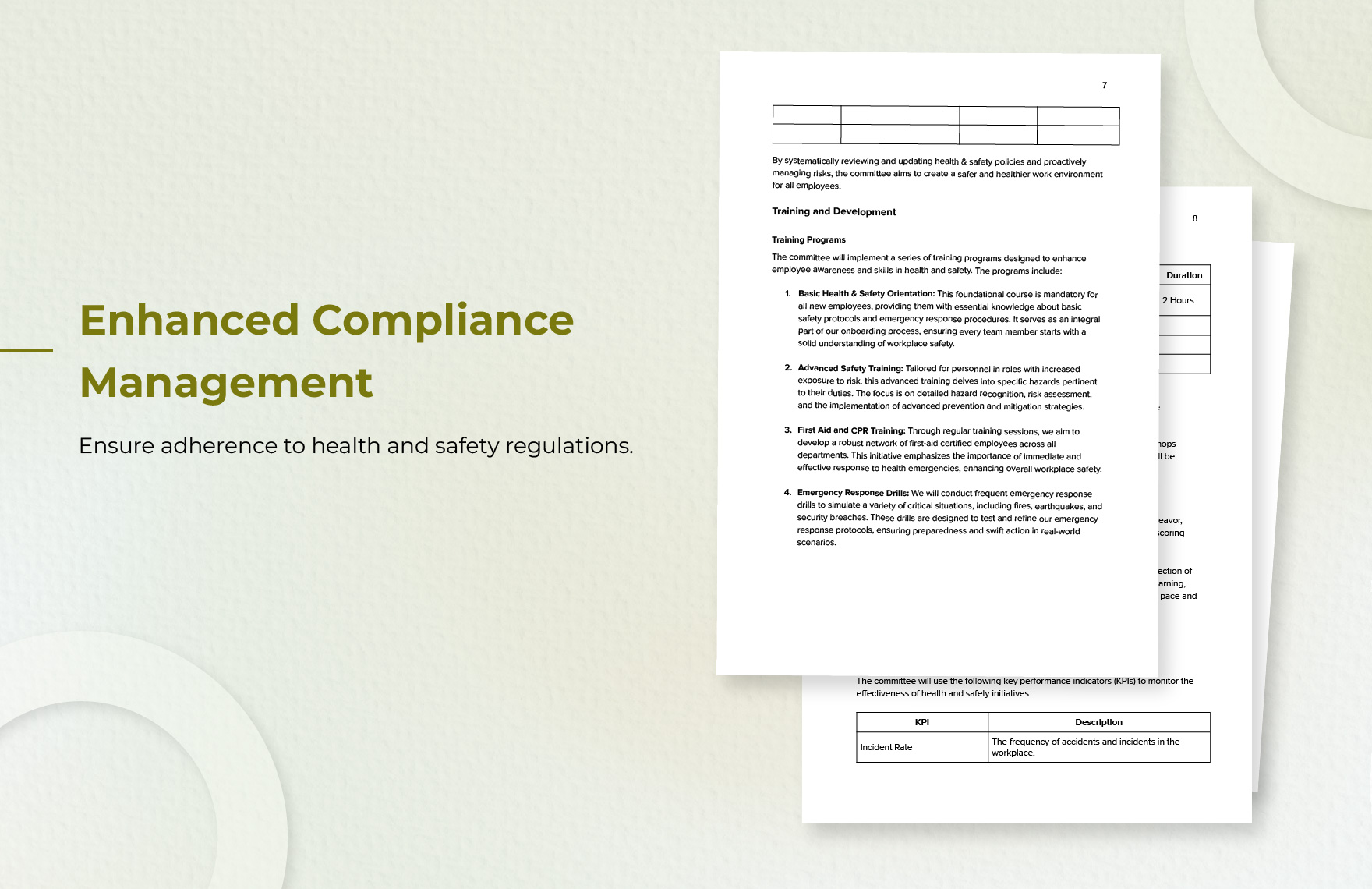 Health Safety Committee Proposal Template