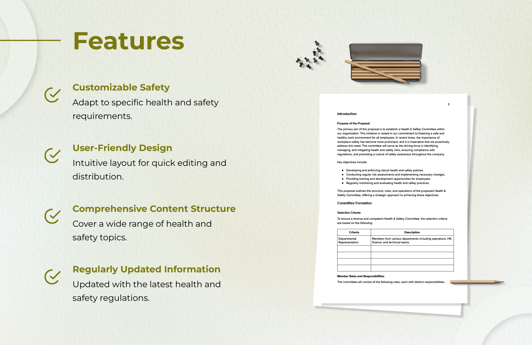 Health & Safety Committee Proposal Template