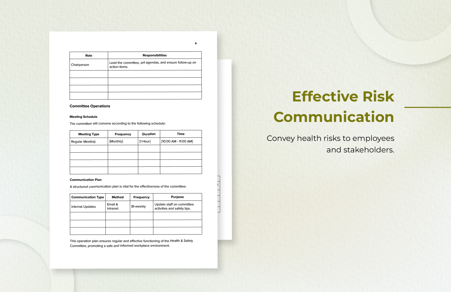 Health & Safety Committee Proposal Template