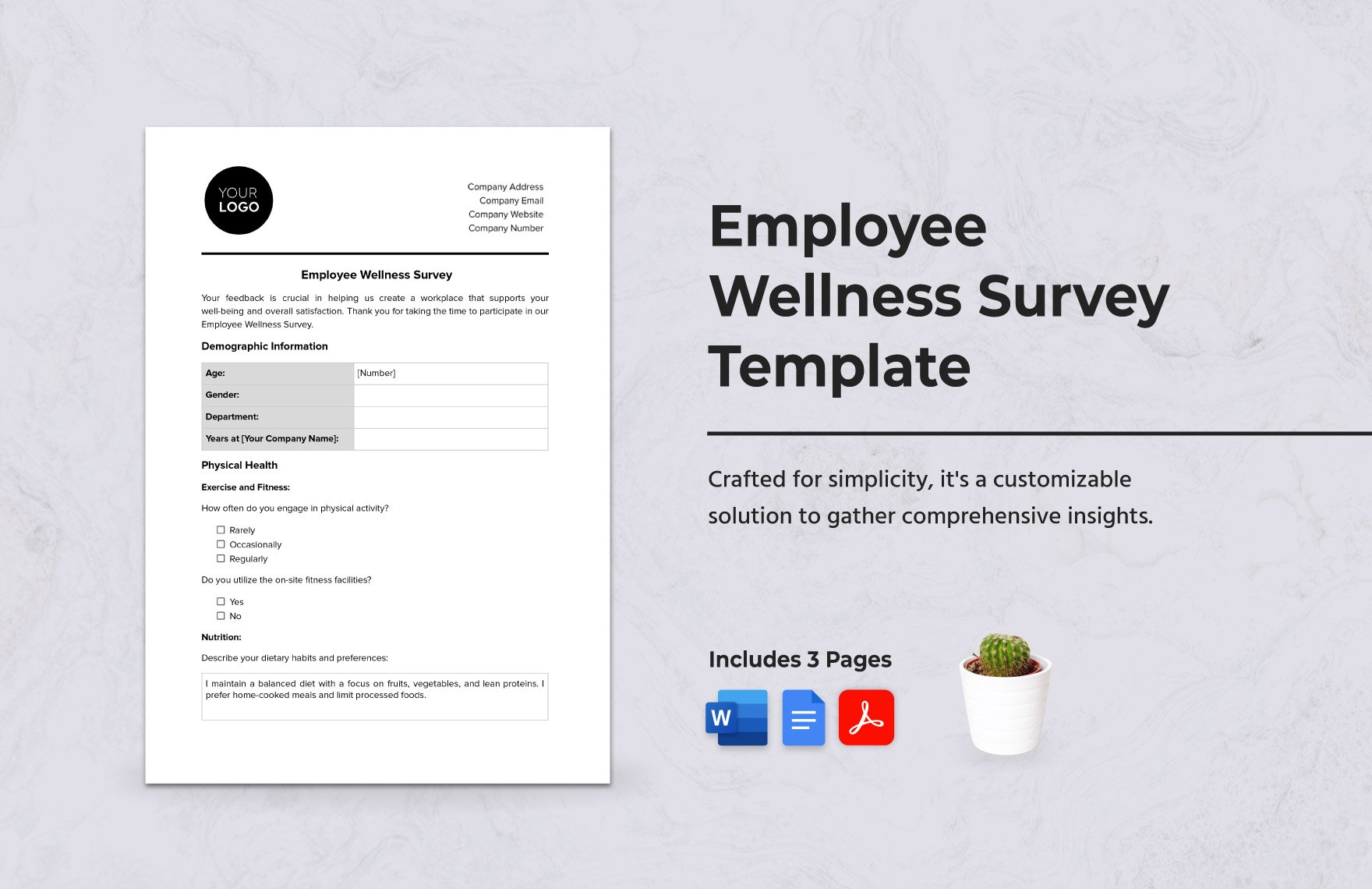 Employee Wellness Survey Template