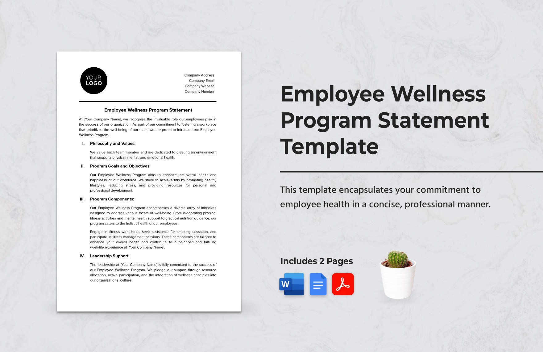 Employee Wellness Program Statement Template