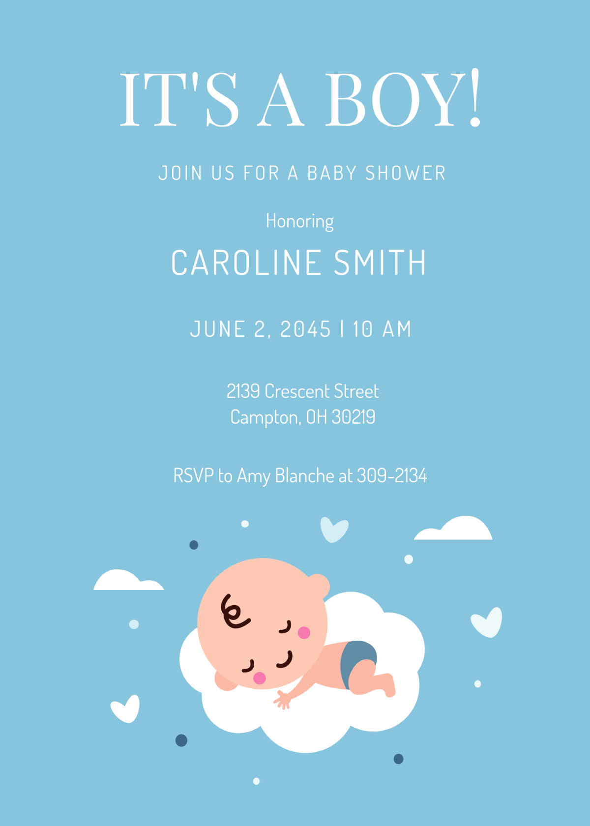 Baby Shower Boy Invitation Template