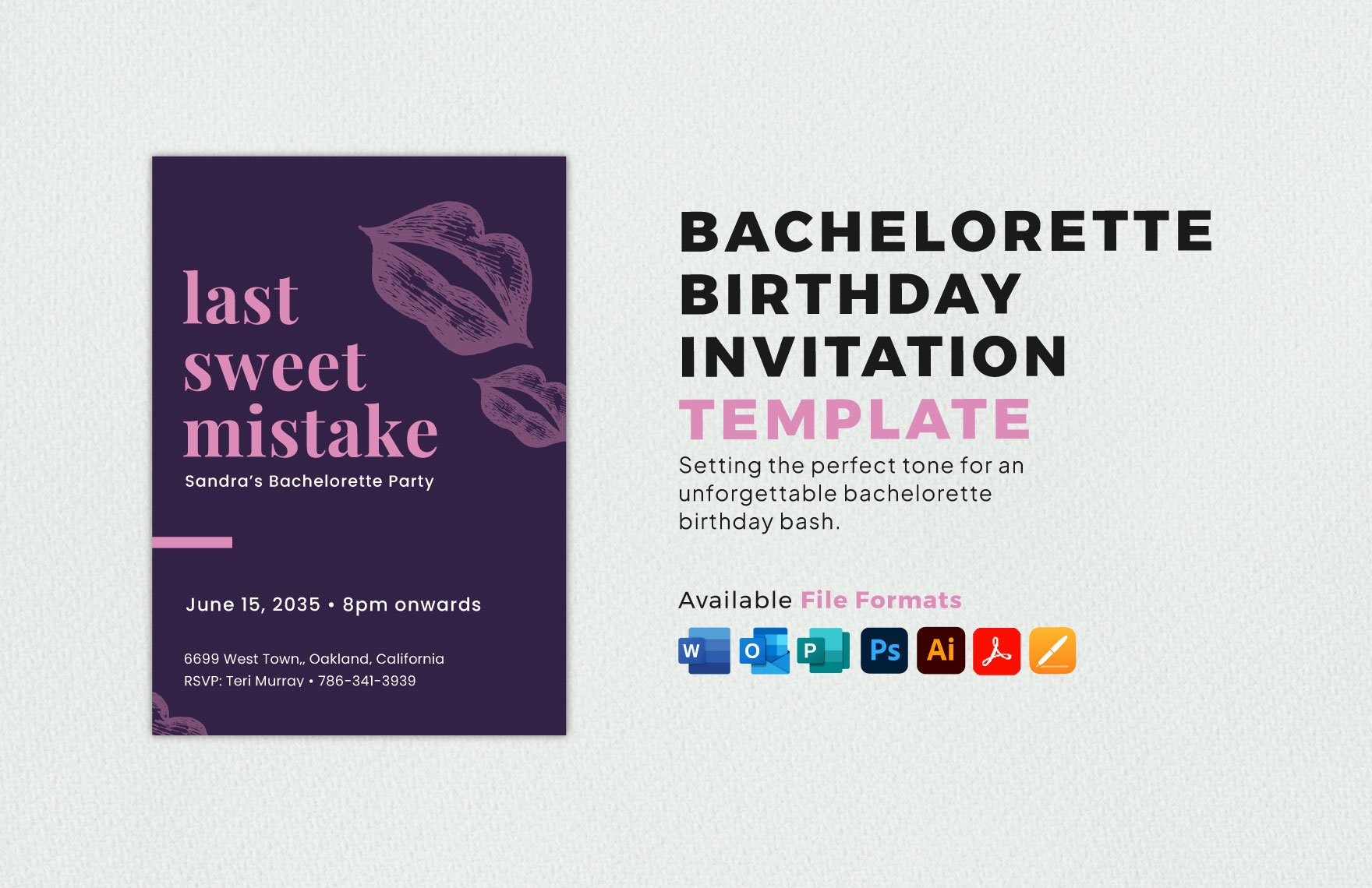 Bachelorette Birthday Invitation Template