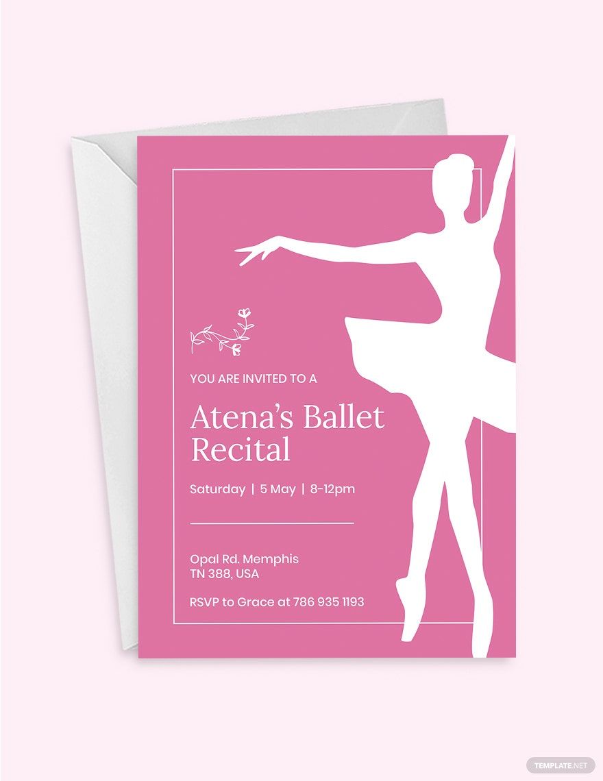 Free Ballet Invitation Card Template