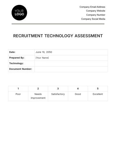 Free Recruitment Technology Assessment HR Template to Edit Online