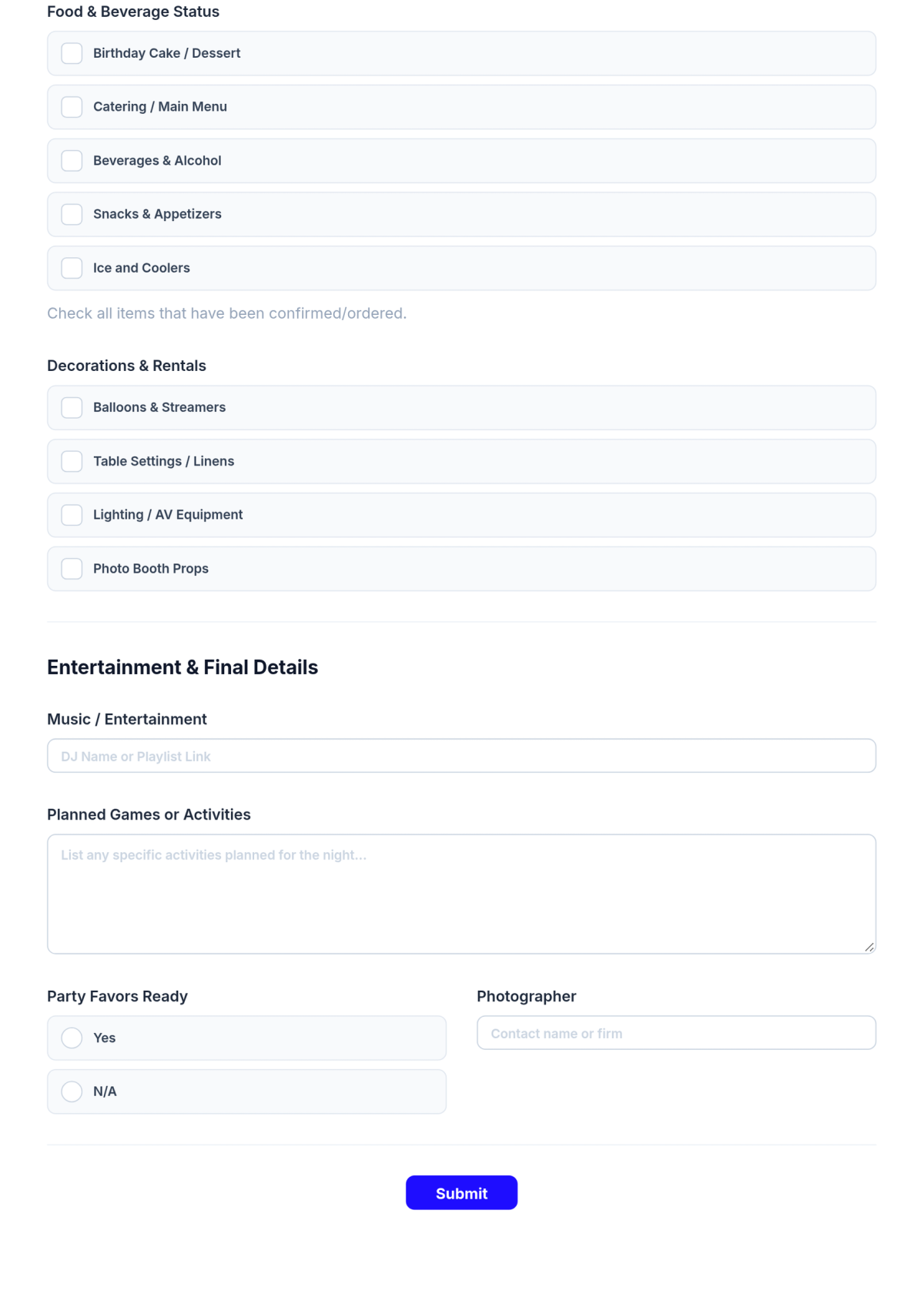 Free Birthday Party Event Checklist Template & AI Maker Free Birthday Party Event Checklist Template & AI Maker