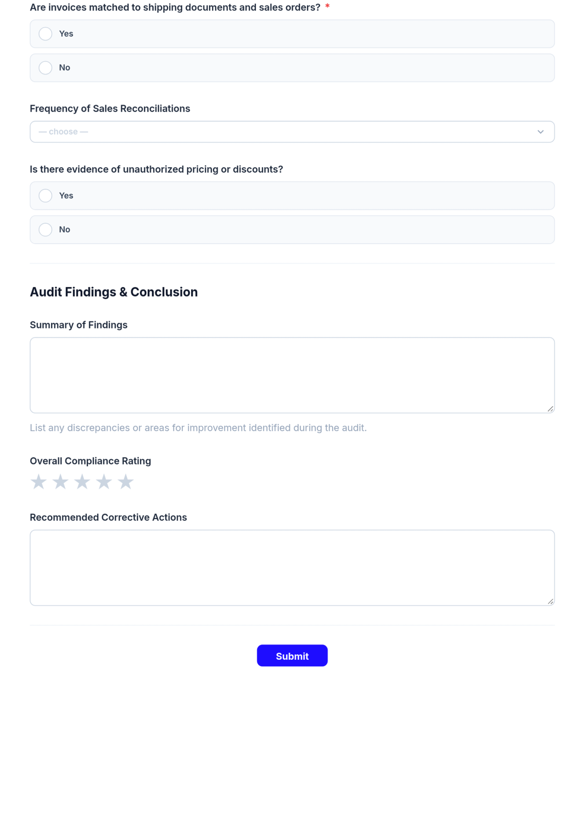 Free Internal Audit Sales Checklist Template & AI Maker