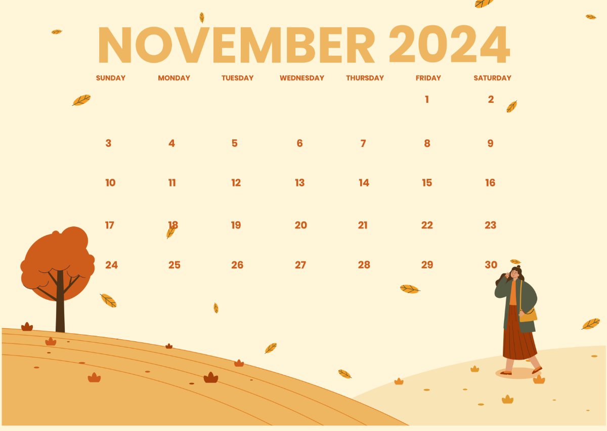 Cute November Calendar 2024 Template