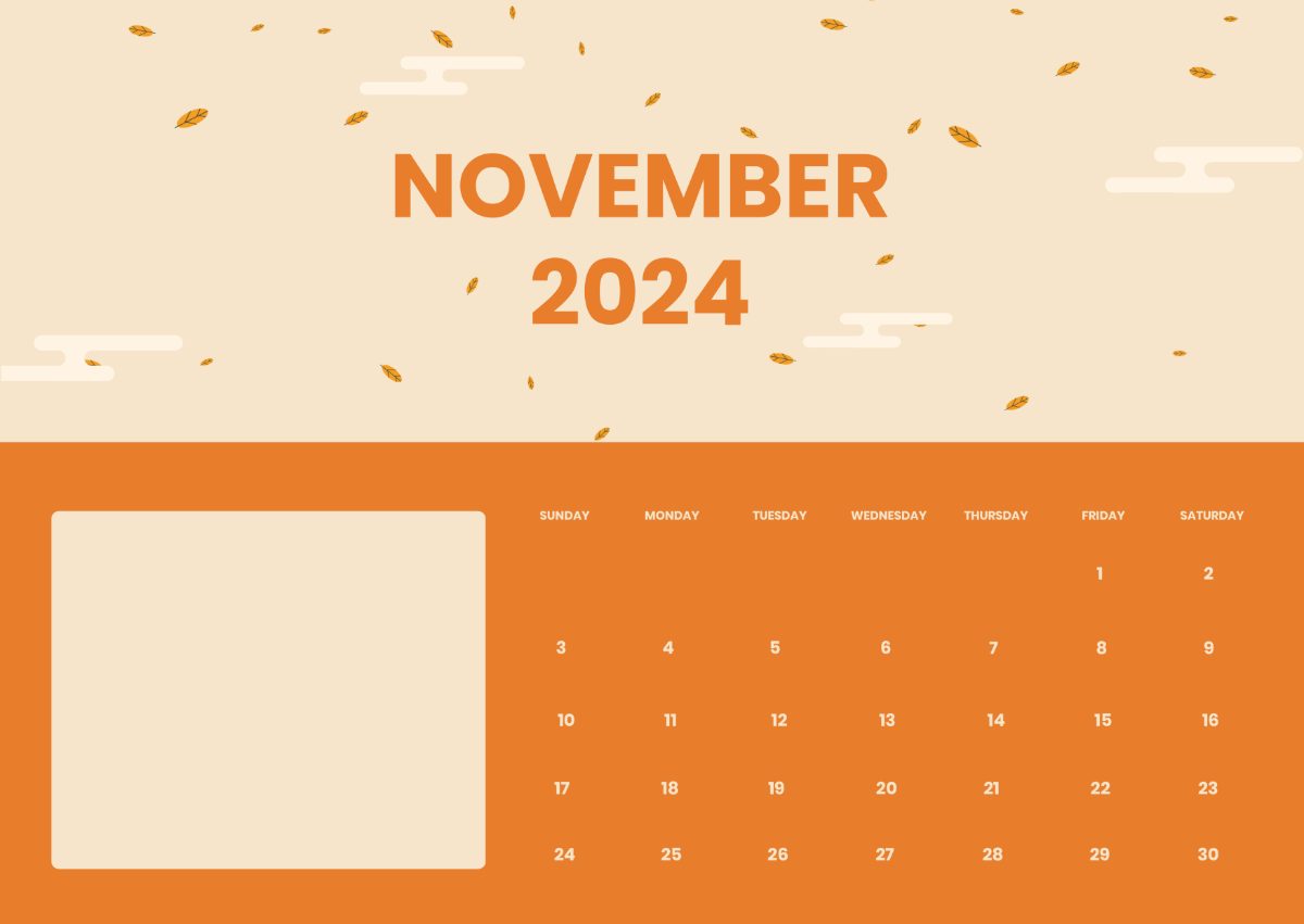 Fillable November Calendar 2024 Template