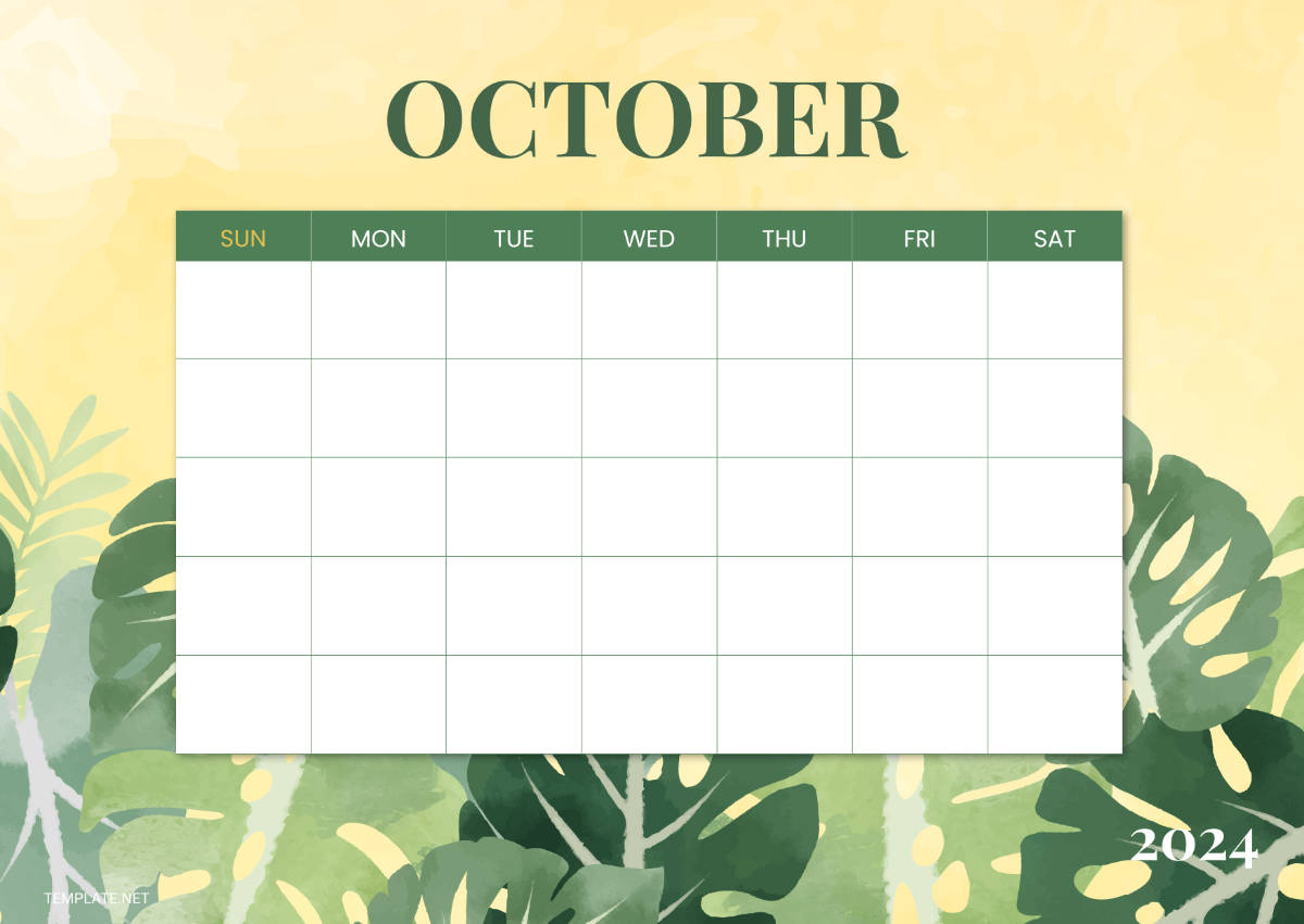 Black October Calendar 2024 Template