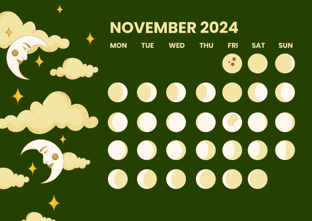 Lunar Calendar November 2024 Template