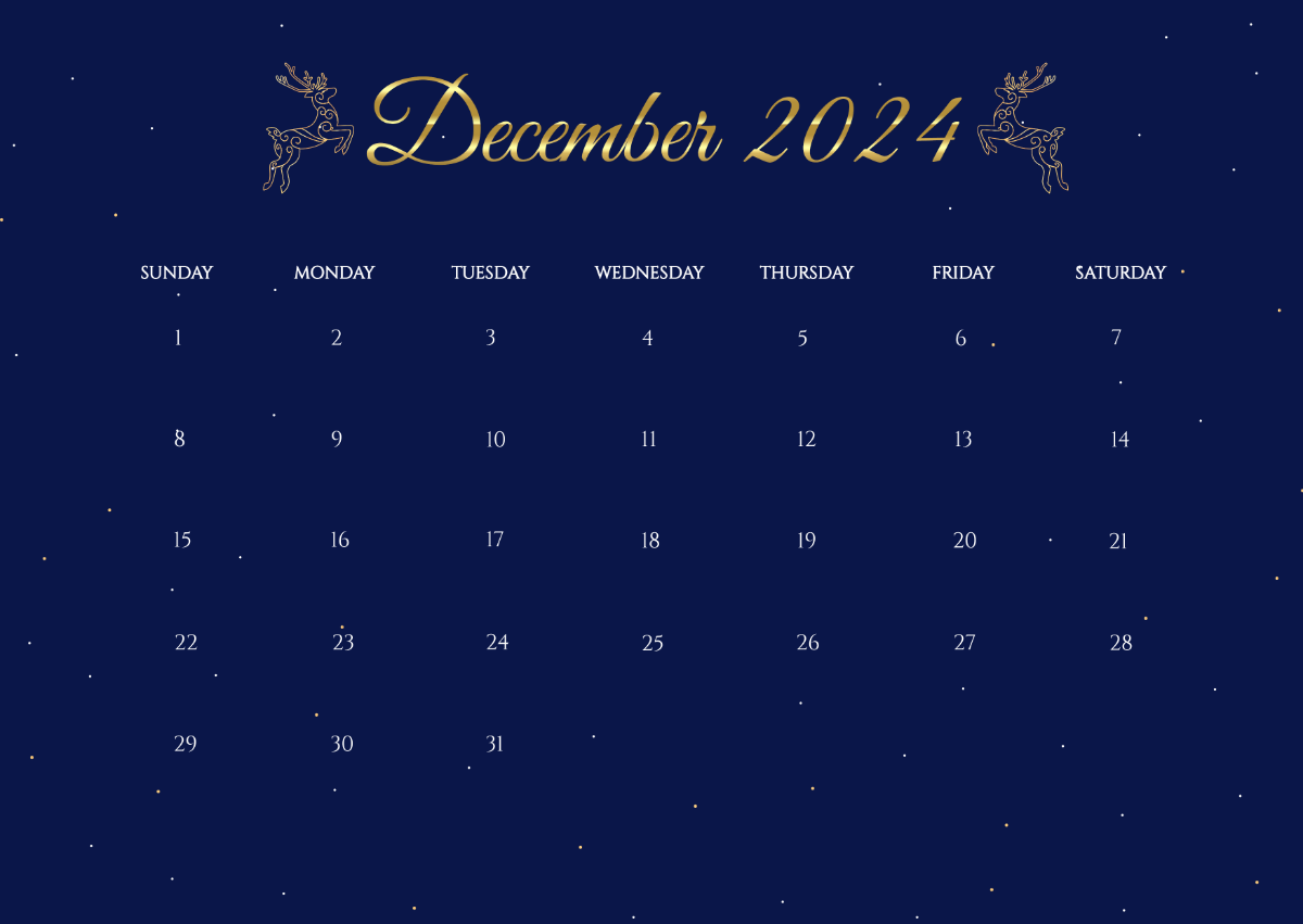 General Blue December Calendar 2024 Template