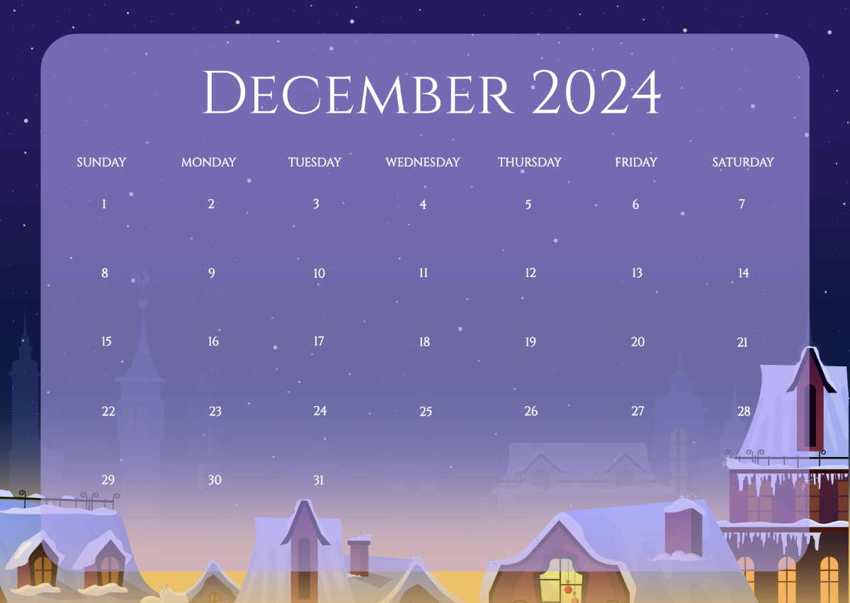 Printable December Calendar 2024 Template