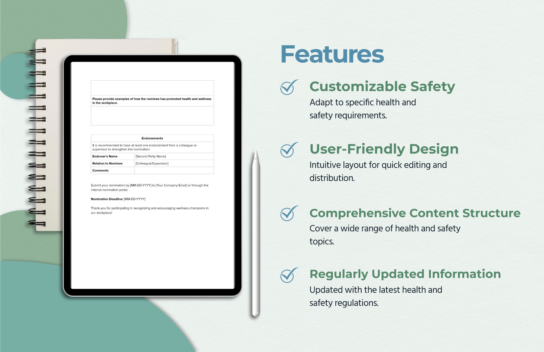 Employee Wellness Champion Nomination Form Template