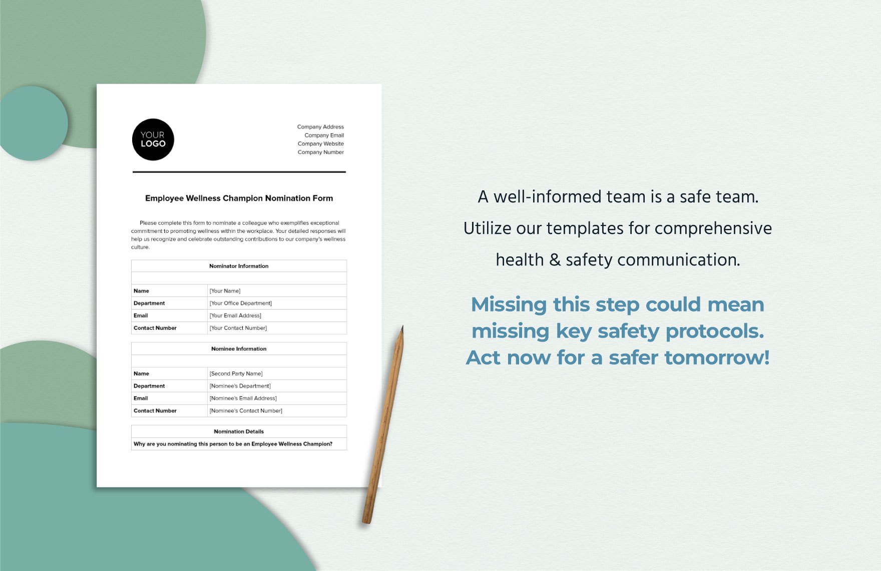 Employee Wellness Champion Nomination Form Template