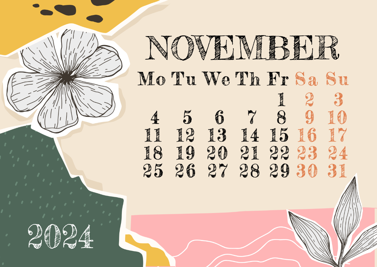 Aesthetic November Calendar 2024 Template