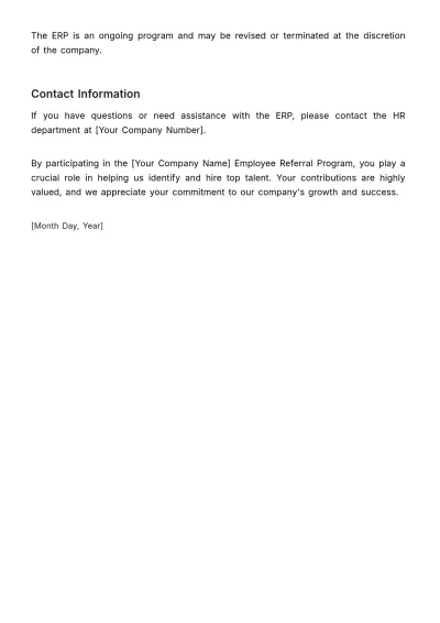 Free Employee Referral Program HR Template to Edit Online