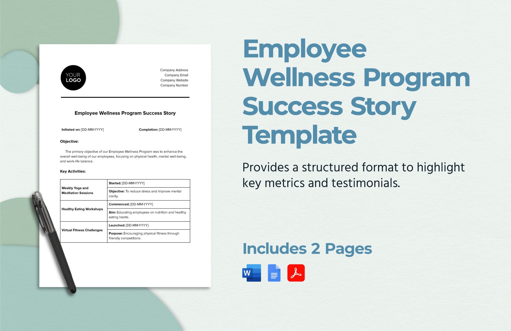 Employee Wellness Program Success Story Template