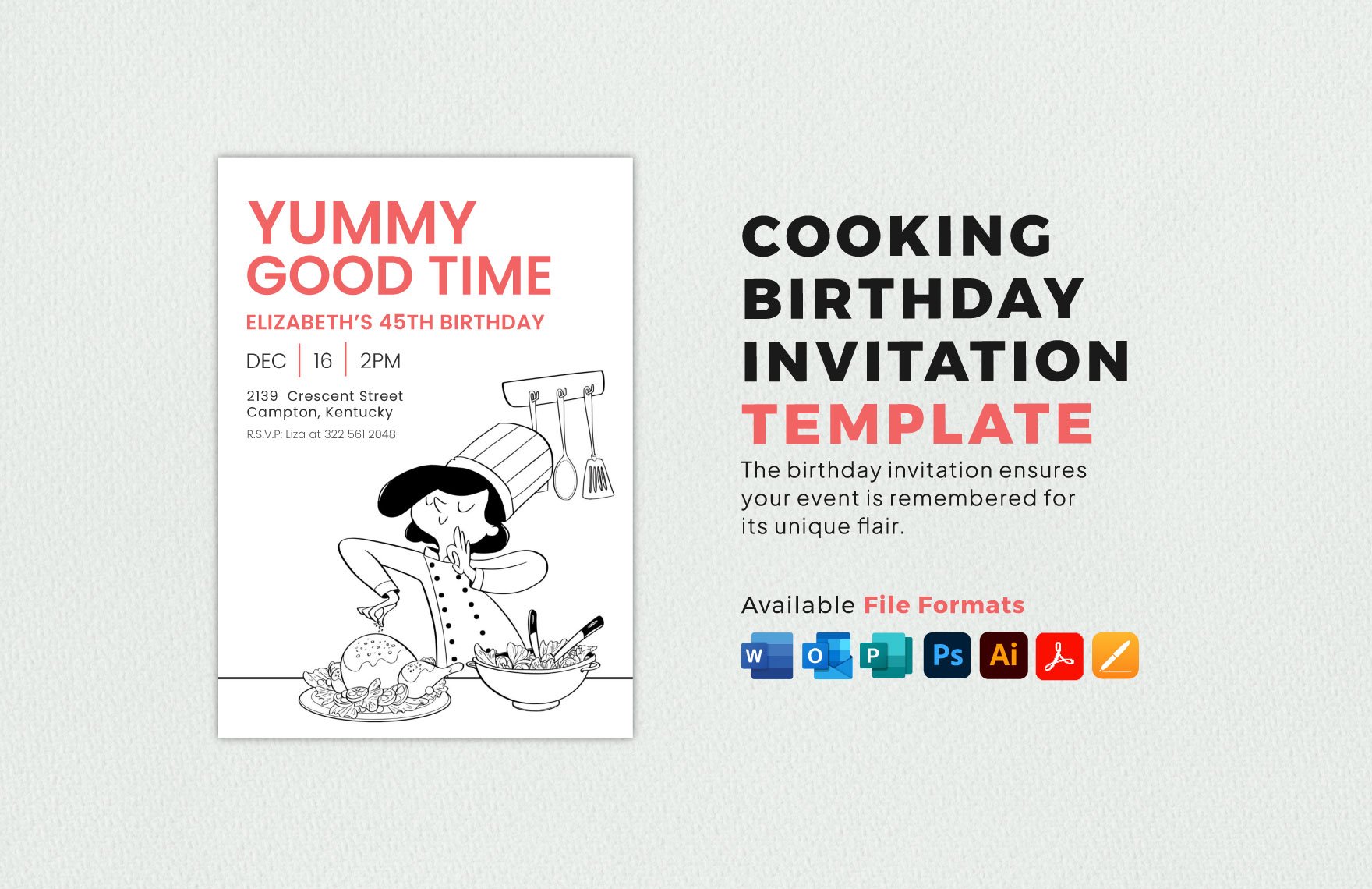 Cooking Birthday Invitation Template