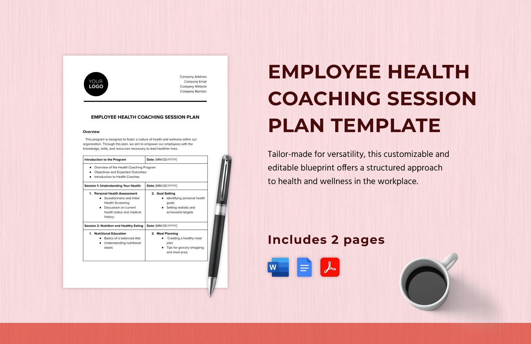 Employee Health Coaching Session Plan Template