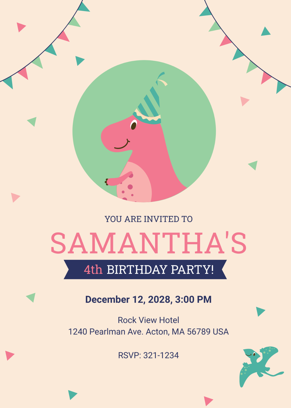 Free Dinosaur Birthday Invitation Template