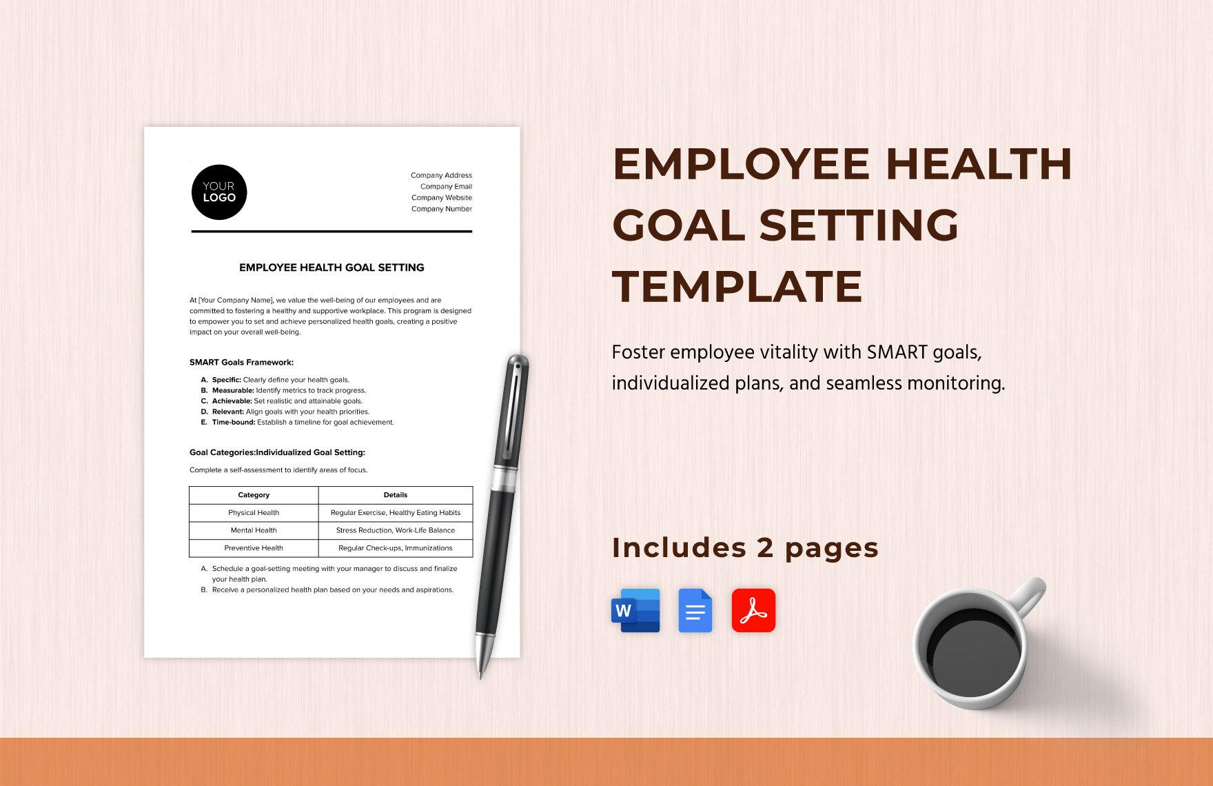 Employee Health Goal Setting Template