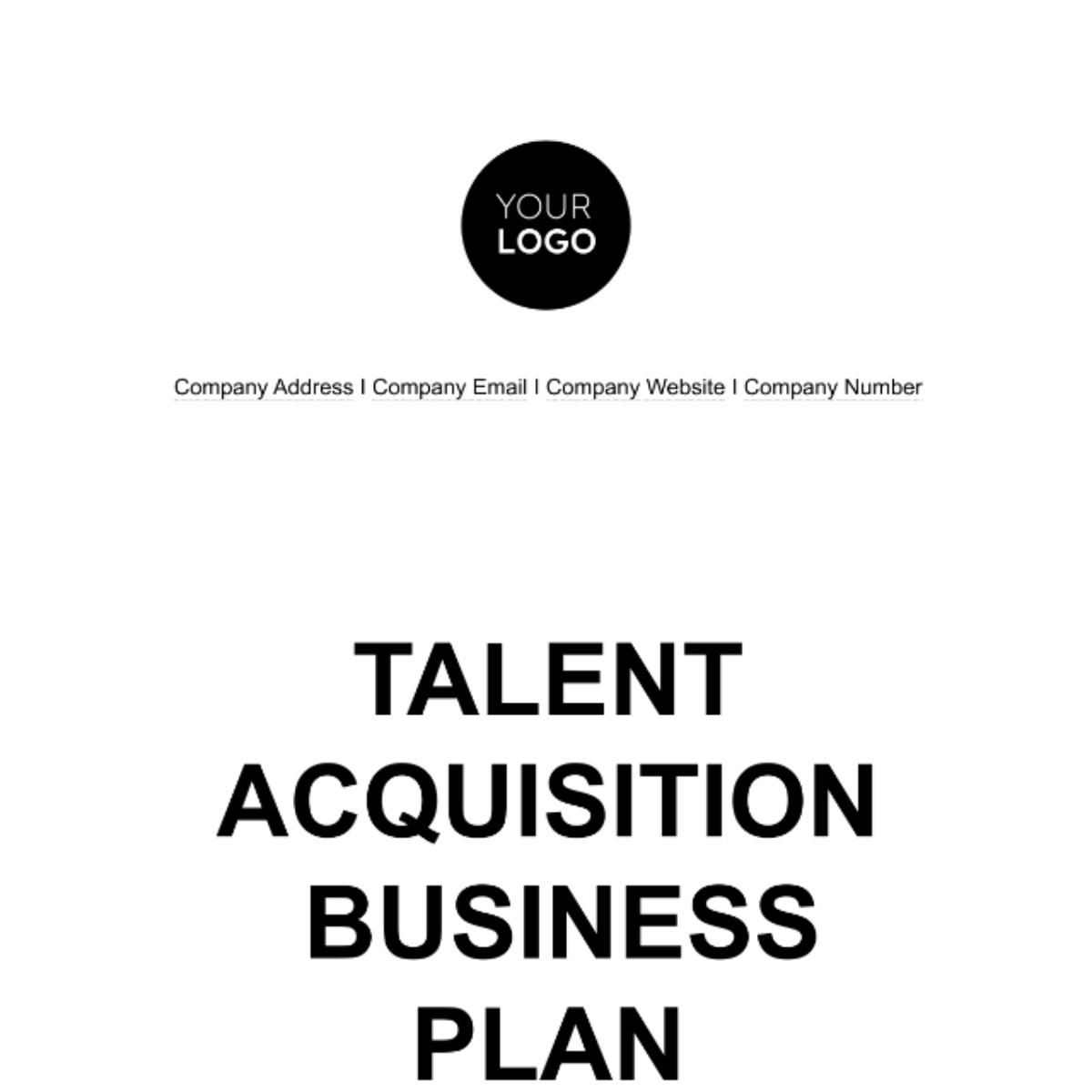 Talent Acquisition Business Plan HR Template - Edit Online & Download