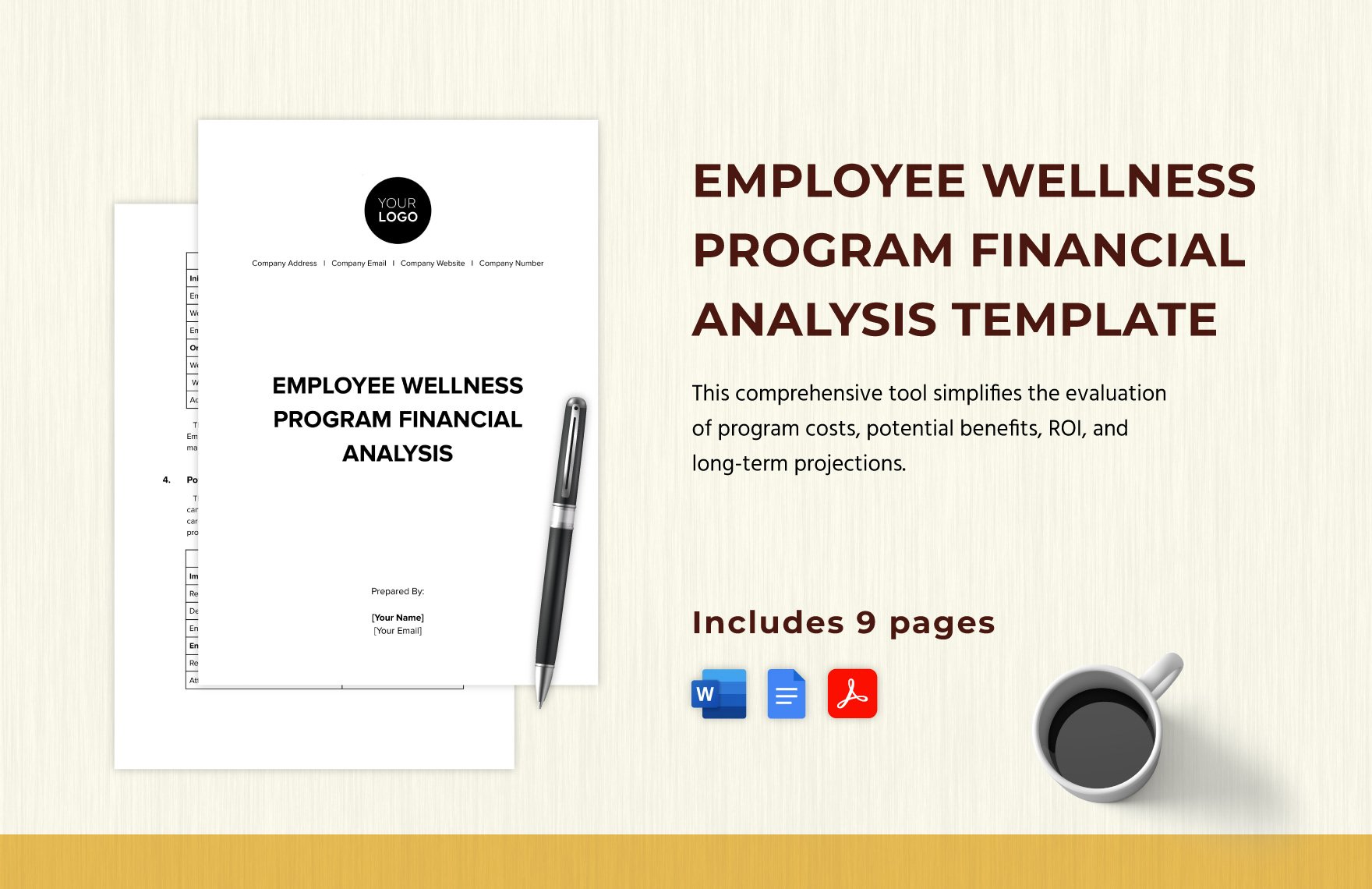 Employee Wellness Program Financial Analysis Template