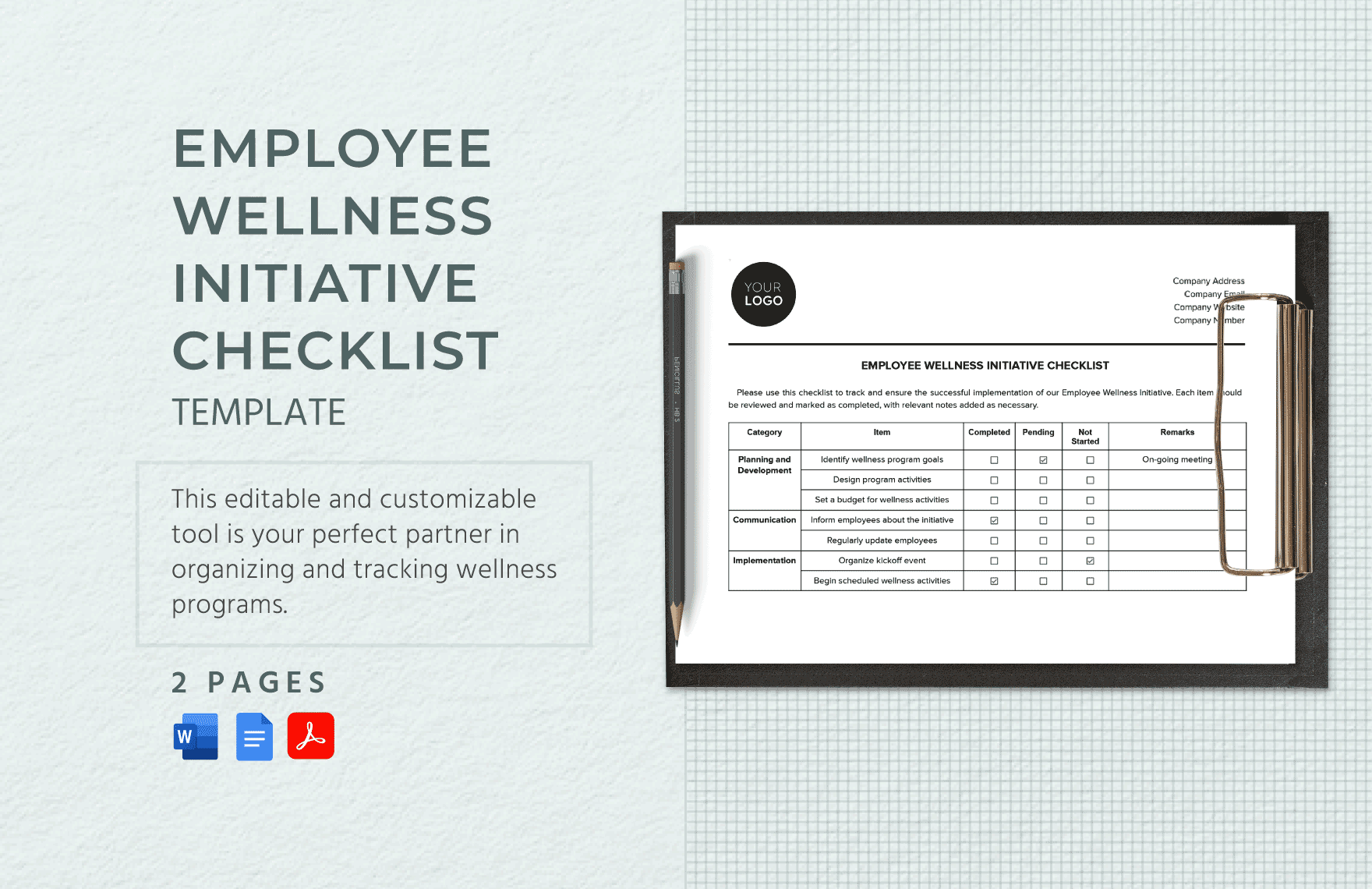 Employee Wellness Initiative Checklist Template