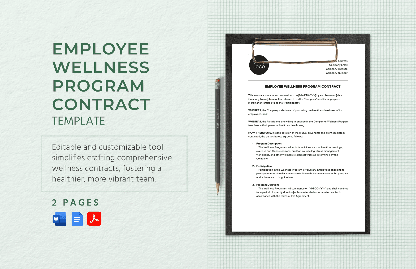 Employee Wellness Program Contract Template